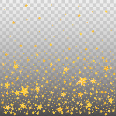 Gold stars decoration on transparent background