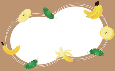 ラフな円形にバナナを散りばめたフレーム