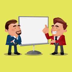 Business people on presentation character vector design