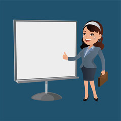 Business people on presentation character vector design