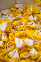 elegant yellow ribbons with elastic band