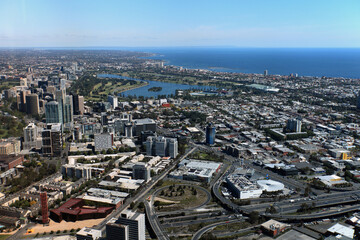 Fototapeta na wymiar Melbourne viewed from Eureka Tower, Australia