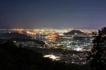 Fototapeta na wymiar 広島市串掛林道からの夜景
