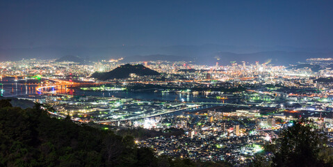 Fototapeta na wymiar 広島市串掛林道からの夜景