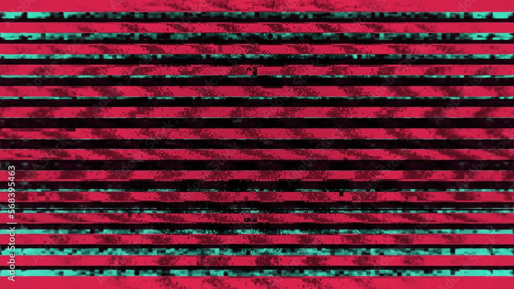 Aufkleber digital noise screen no signal scratch glitch colored lines abstract background