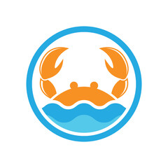 Crab seafood logo template vector icon
