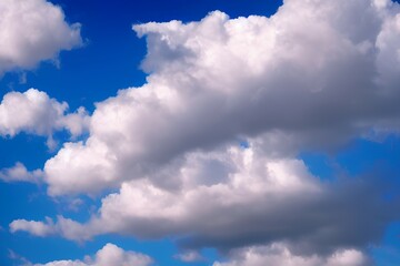 Naklejka premium Fluffy white and pink clouds - generative ai