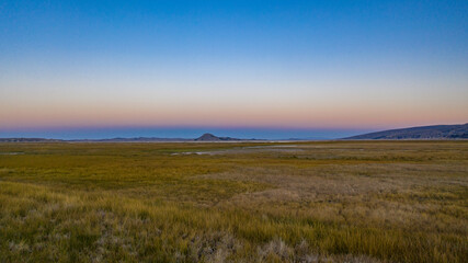 sunset over the field