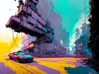 urban background  created with generative ai technology