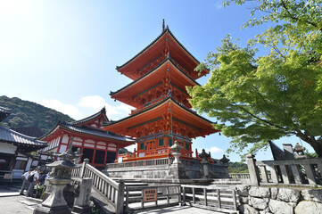 Fototapeta premium 春の清水寺 三重塔 京都市東山区