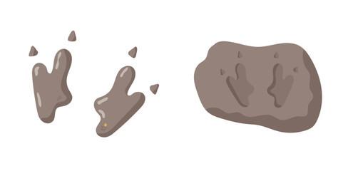 Dinosaur footprint tracks. Illustrations paw, claw predator. Dinosaur footprint perfect for textile, wrap and wallpaper and design.