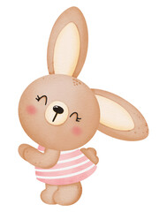 Cute Easter bunny cartoon character