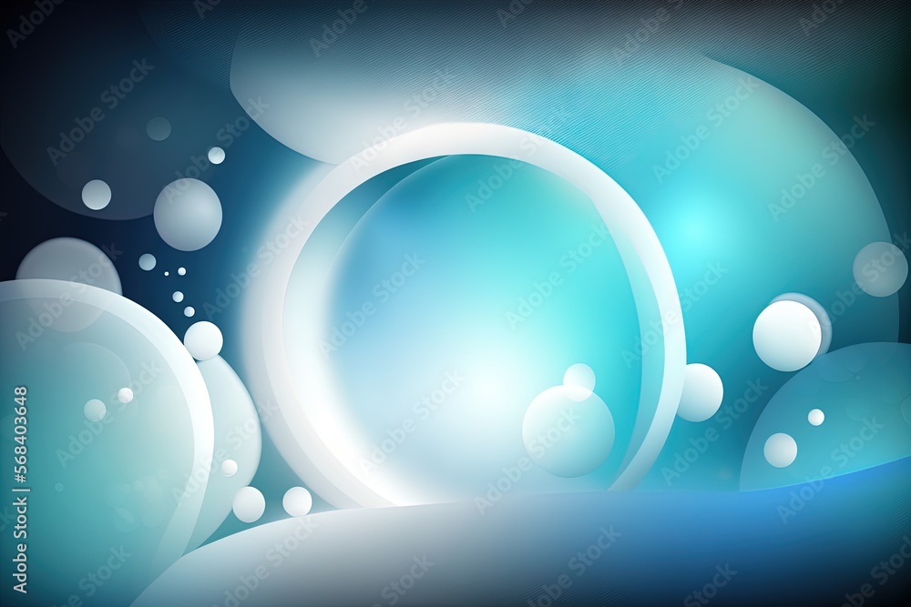 Poster a blue background with bubbles and bubbles in the middle of the image and a black background with bu