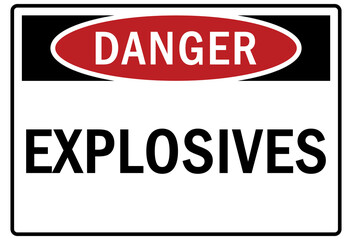 Explosive hazard sign and labels