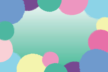 colorful circles on green ombre background