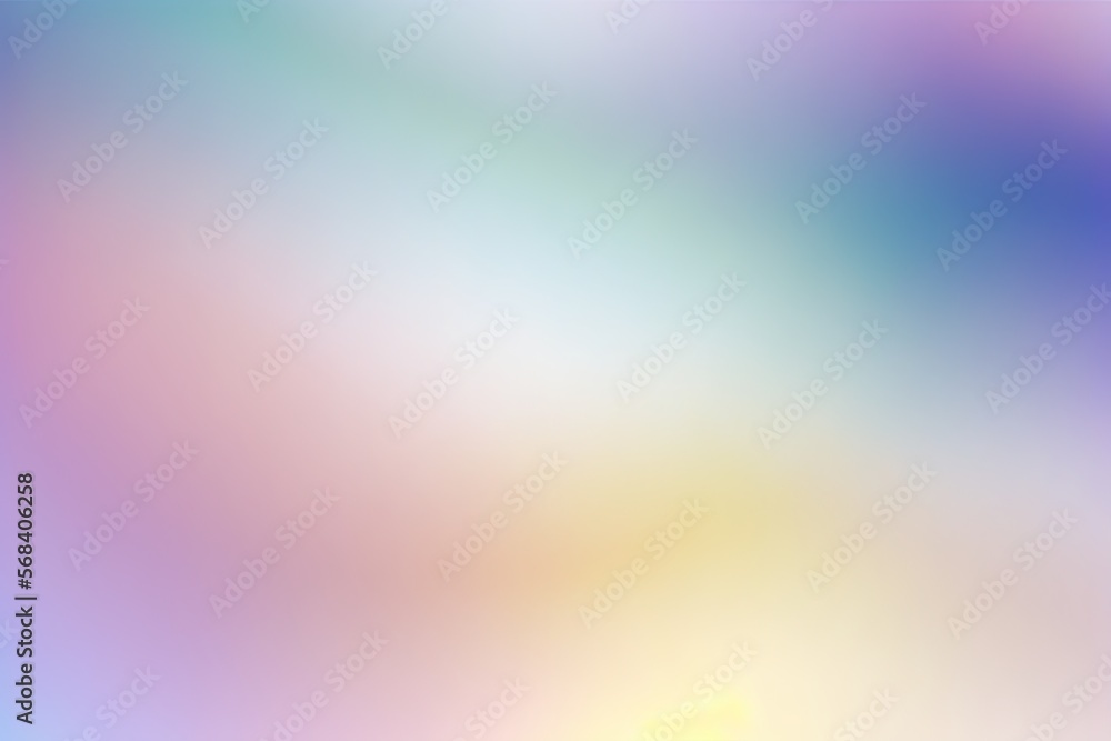 Poster a blurry image of a rainbow colored background with a sun in the middle of the image and a blue sky 