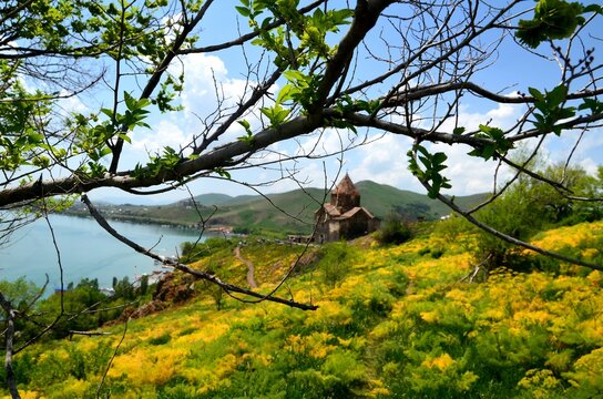 beautiful nature around Sevanavank monastery, Armenia