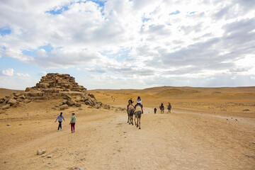 Queen's Pyramid, small Egyptian Pyramid of Giza complex, Cairo, Egypt