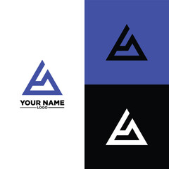 modern triangle logo design, monogram logo design.
