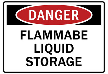 Flammable liquid sign and labels flammable liquid storage