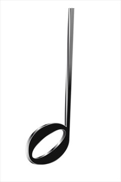 Silberne Halbe Note freigestellt Hintergrund transparent