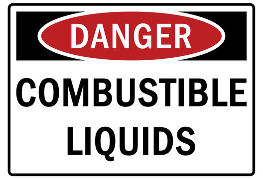 Flammable liquid sign and labels