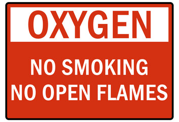 Flammable material sign and labels no smoking no open flames