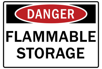 Flammable storage sign and labels