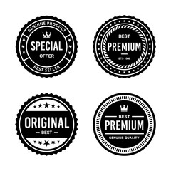 Obraz premium Classic Vintage Retro Premium Vector Badge, Emblem, Logo, Label, Sticker, Stamp, Symbol, Seal, Banner Frame Collection Set
