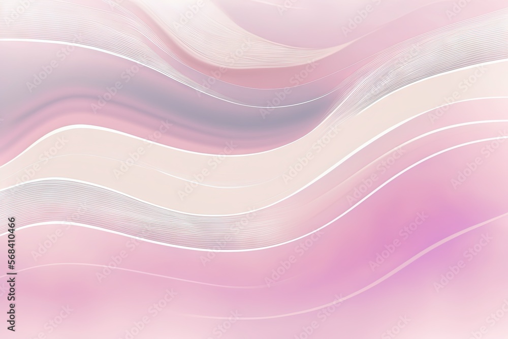 Poster a pink and white abstract background with wavy lines and waves in the center of the image, with a so