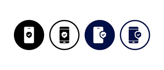 Payment approved icon on smartphone. Phone and confirmation icon in flat style - Vector illustration.