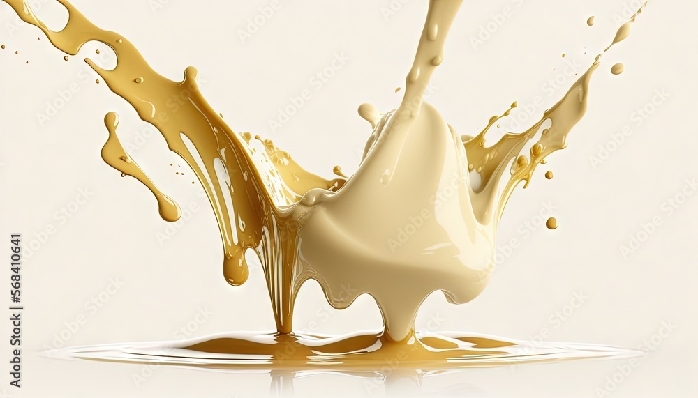 Aufkleber a liquid splashing into a white background generative ai