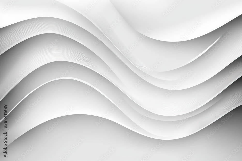 Fototapete an abstract white background with wavy lines and curves in the middle of the image is a computer gen