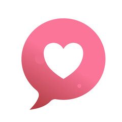 Obraz na płótnie Canvas love chat bubble. vector icon