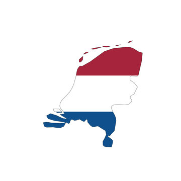 recommend clip art: Netherlands, Holland national flag in a shape of country map