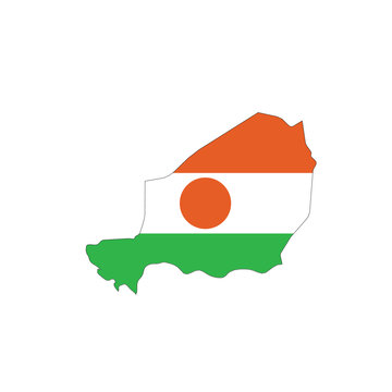 recommend clip art: Niger national flag in a shape of country map