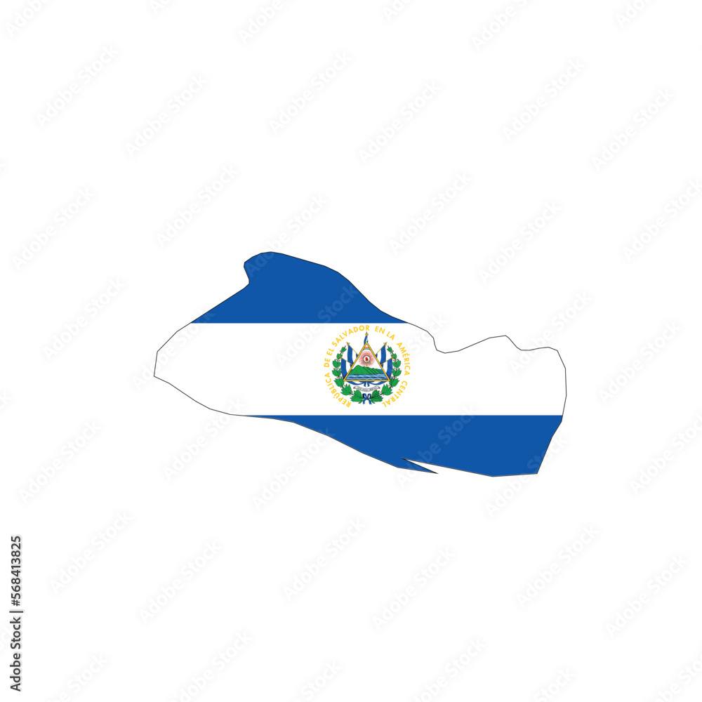 Canvas Prints el salvador national flag in a shape of country map - Canvas Prints