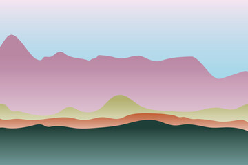 surreal landscape background , minimalistic wavy shapes in natural colors