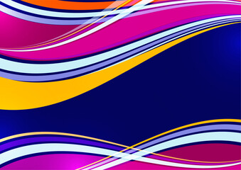 Bright overlapping flowing stripes and lines. Modern design. Vector