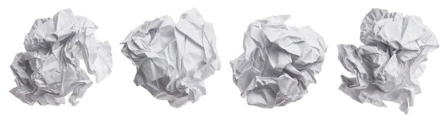 Set of crumpled paper balls cut out - Powered by Adobe