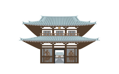 お寺の山門のイラスト　アウトラインなし