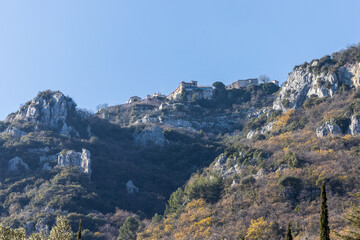 View of the village of Gourdon, France