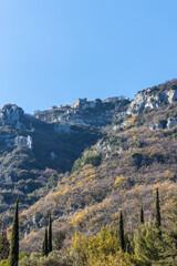 View of the village of Gourdon, France