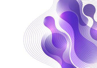 Smooth overlapping transparent shapes. Bright gradient flow, dynamic liquid texture. Fashion art for cover, poster, web, page, social media, announcement, postcard. Vector