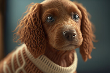 cute, knitted dog
