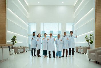 Portrait of Doctors and medical students with various gestures to prepare for patient care