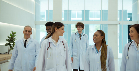 Portrait of Doctors and medical students with various gestures to prepare for patient care