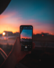 Zachód słońca fotografia mobilna 