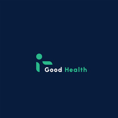 Modern minimalist good health logo design illustration. Simple health care sick medicine, disease diagnosis doctor clinic life symbol icon vector idea. Modern color clean shape