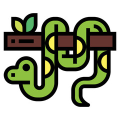 snake filled outline icon style